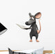 Smiling cartoon mouse reading a book. Wall Decal