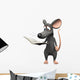 Smiling cartoon mouse reading a book. Wall Decal