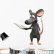 Smiling cartoon mouse reading a book. Wall Decal