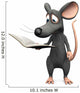 Smiling cartoon mouse reading a book. Wall Decal