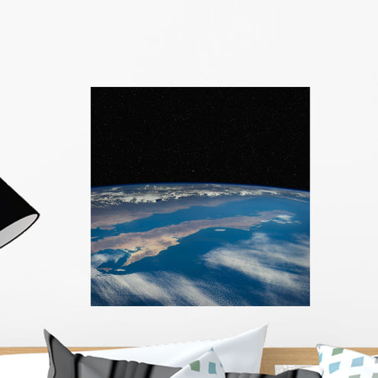 Baja California from space. Stars in the background. Wall Decal