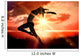 Composite image of side view of a sporty young woman stretching Wall Decal