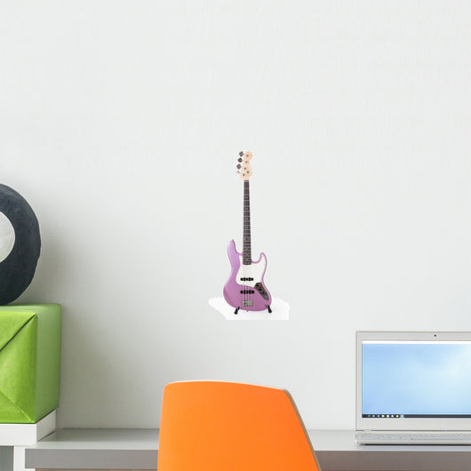 Pink bass guitar Wall Decal