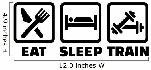 Eat Sleep Train Bodybuilding Wall Decal
