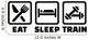 Eat Sleep Train Bodybuilding Wall Decal