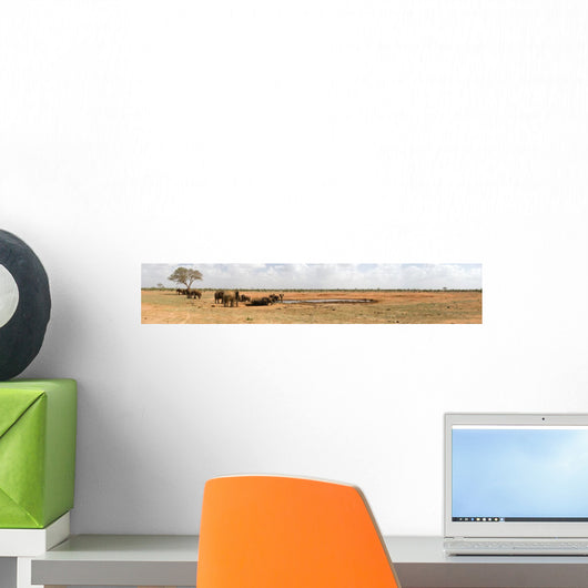 Elephants are drinking Wall Decal