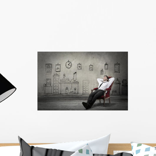 Relaxed businessman Wall Decal