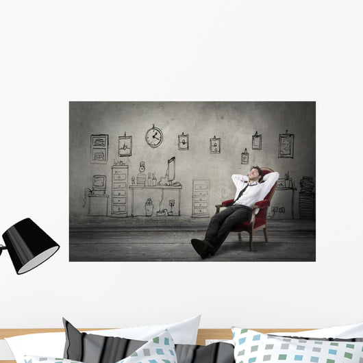 Relaxed businessman Wall Decal