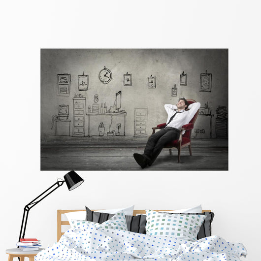 Relaxed businessman Wall Decal