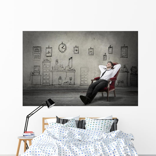 Relaxed businessman Wall Decal