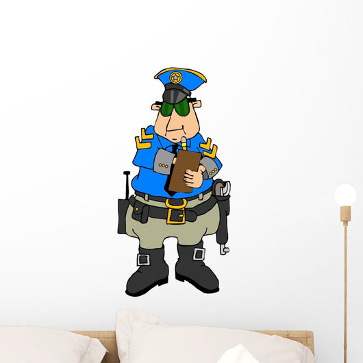Cop Writing Ticket Wall Decal