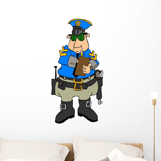 Cop Writing Ticket Wall Decal