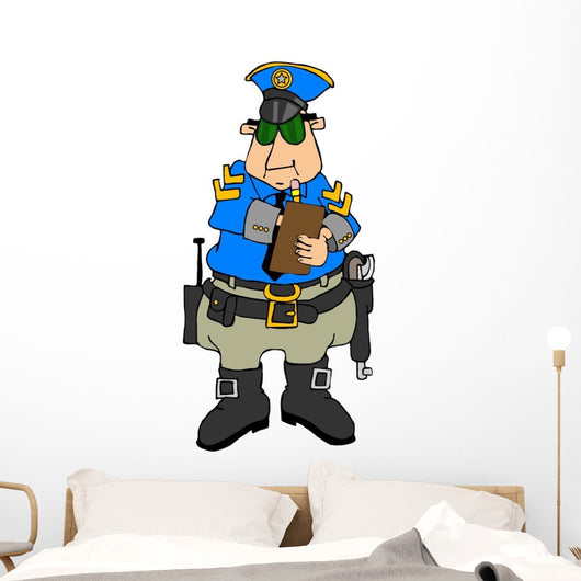 Cop Writing Ticket Wall Decal