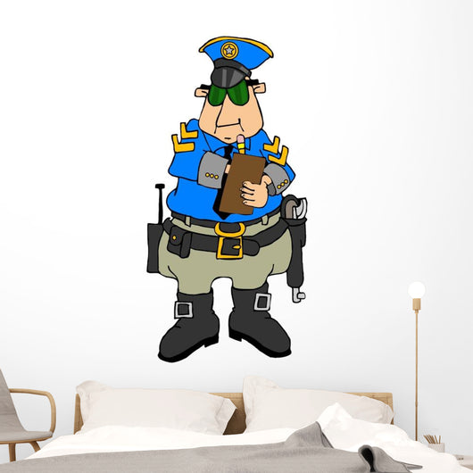 Cop Writing Ticket Wall Decal