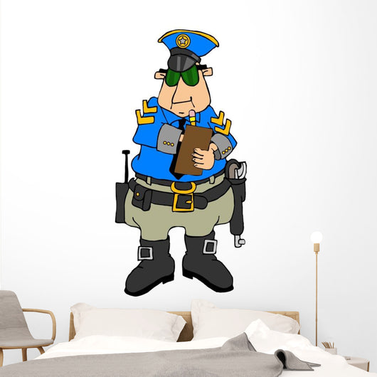 Cop Writing Ticket Wall Decal