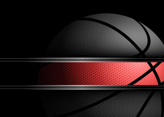 Basketball on black background Wall Decal