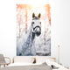 Portrait of a gray sports horse in the winter Wall Decal