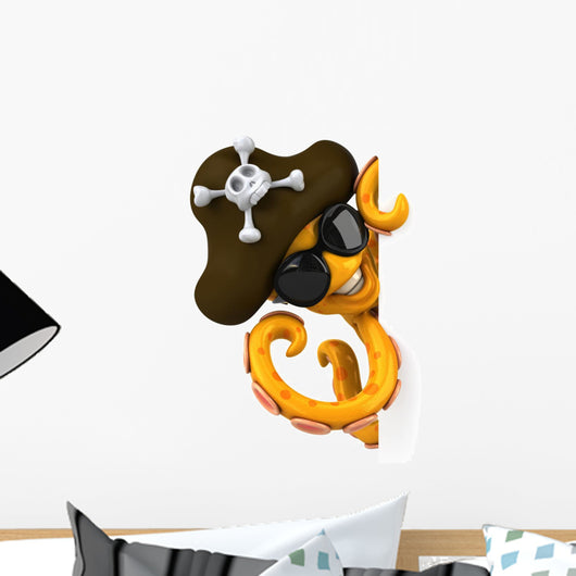 Cool Pirate Octopus Wall Decal