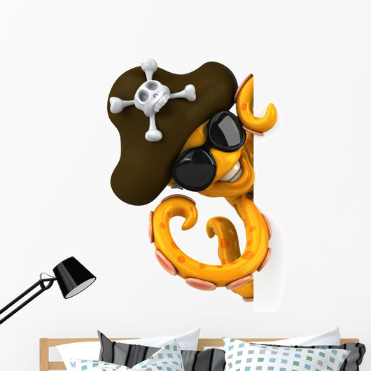 Cool Pirate Octopus Wall Decal