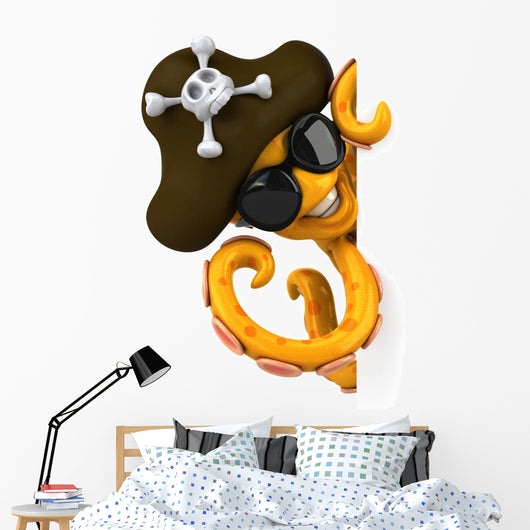Cool Pirate Octopus Wall Decal
