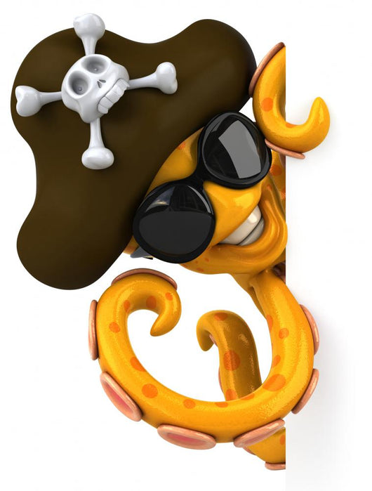 Cool Pirate Octopus Wall Decal