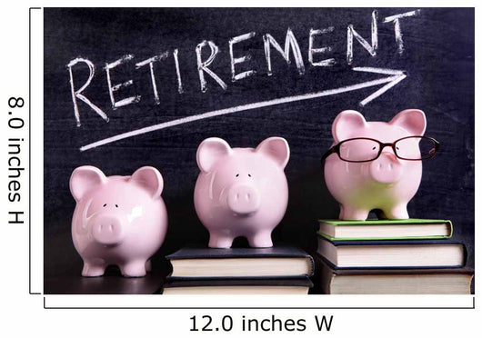 Three piggy banks with retirement savings message Wall Decal