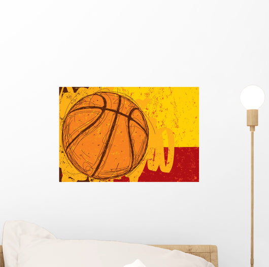 Sketchy Basketball Background Wall Decal