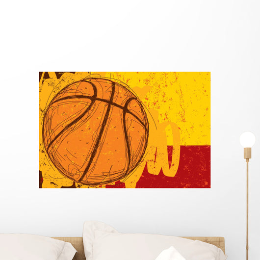 Sketchy Basketball Background Wall Decal