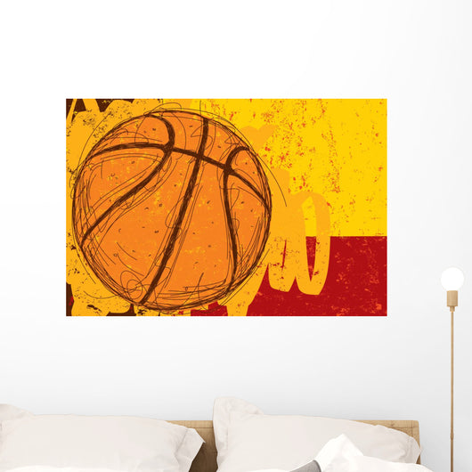 Sketchy Basketball Background Wall Decal