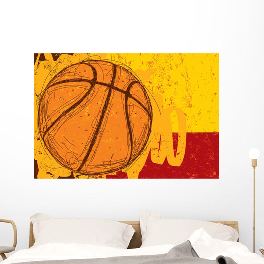 Sketchy Basketball Background Wall Decal