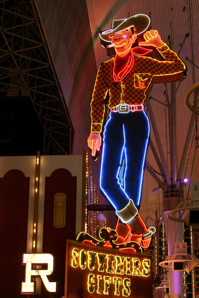 Cowboy Neon Sign In Las Vegas, USA Wall Decal - WallMonkeys.com