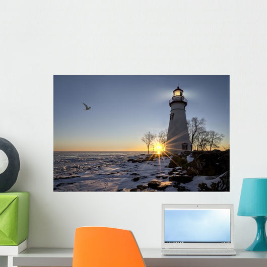 Marblehead Lighthouse Sunrise Wall Decal