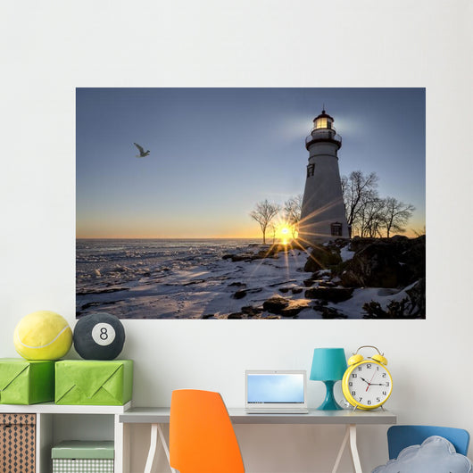 Marblehead Lighthouse Sunrise Wall Decal
