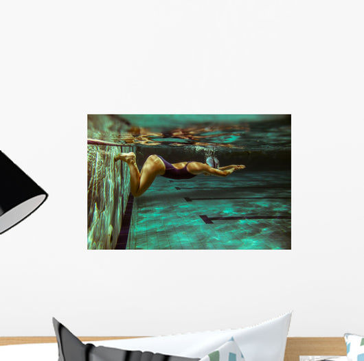Swimmer at the swimming pool.Underwater photo. Wall Decal