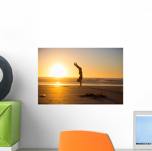 Handstand by the beach Wall Decal
