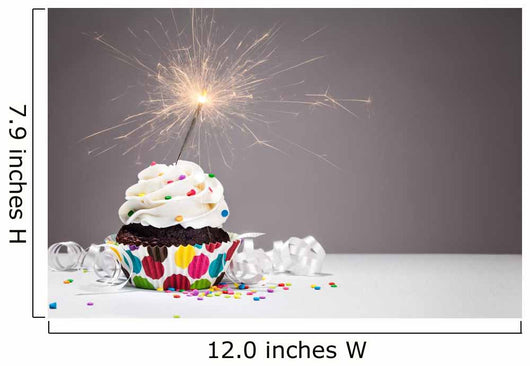 Birthday Sparkler Cupcake Wall Decal
