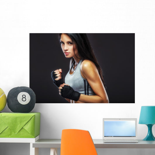 woman boxer portrait Wall Decal