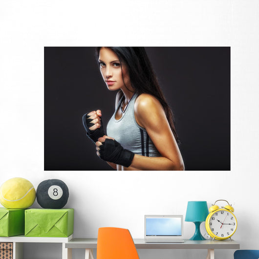 woman boxer portrait Wall Decal