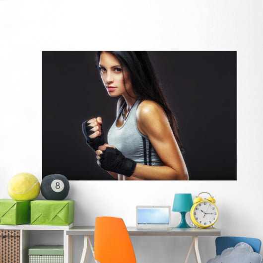 woman boxer portrait Wall Decal