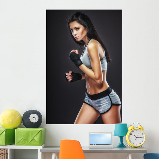 woman boxer portrait Wall Decal