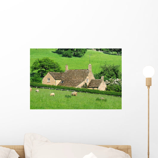 Farmhouse in English countryside of Cotswolds Wall Decal