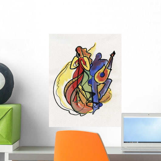 Jazz singer singing a song Wall Decal
