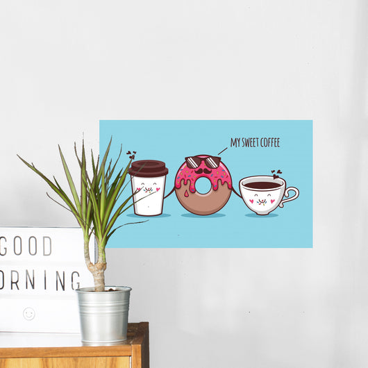 Donut and coffee Wall Decal
