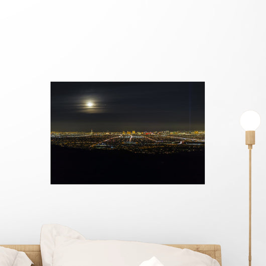 Las Vegas Full Moon Skyline Wall Decal