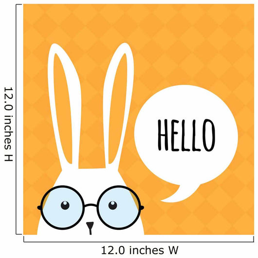Greeting card with funny bunny. Easter Bunny Ears. Wall Decal