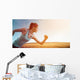 Joggerin läuft in sommer sonnenuntergang Wall Decal