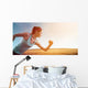Joggerin läuft in sommer sonnenuntergang Wall Decal