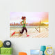 Urban runner woman jogging in Hong Kong at sunset Wall Decal