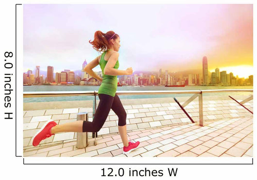 Urban runner woman jogging in Hong Kong at sunset Wall Decal