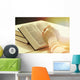 Hands of old woman with Bible on table Wall Mural